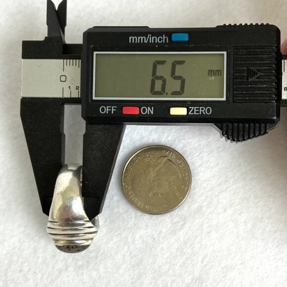 Solid Sterling Silver 925 Unisex Oval Dendritic Fern Agate Wide Band Ring Sz 8.5 - Picture 15 of 16